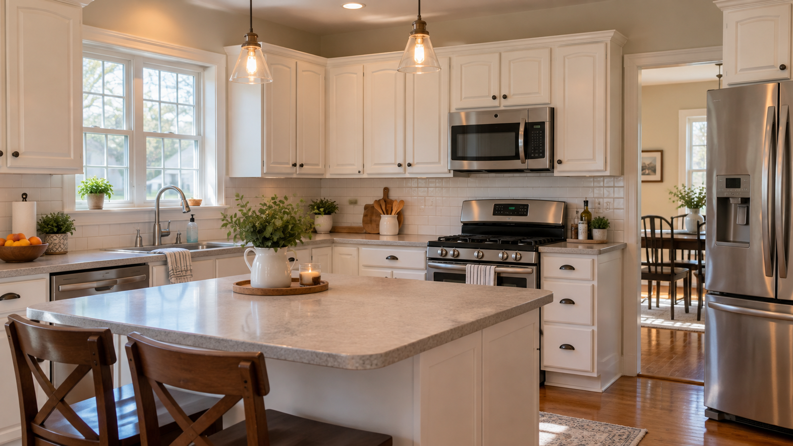 A freshly cleaned home kitchen